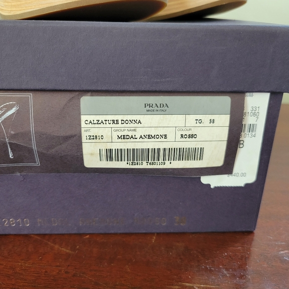 NWT Prada Calzature Donna red & black patent leather sandals heels with dustbag - Picture 3 of 12